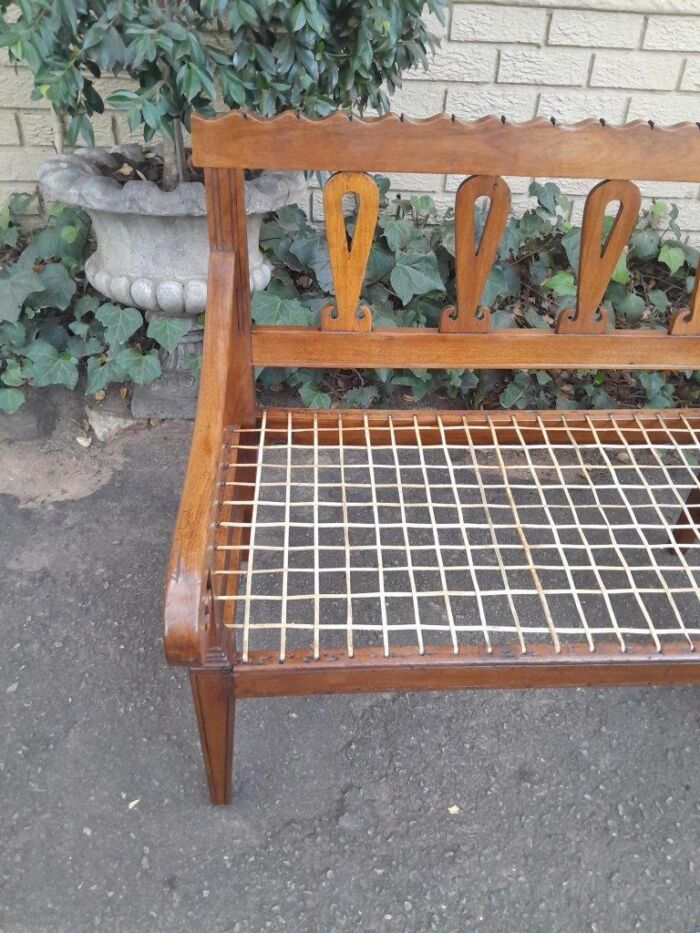 An Early 19th Century Cape Africana Stinkwood Riempies Bench - Image 7