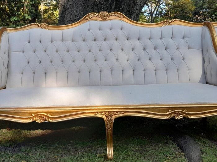 A 20th Century French Style Gilt Wood Large Conversation Settee - Image 6