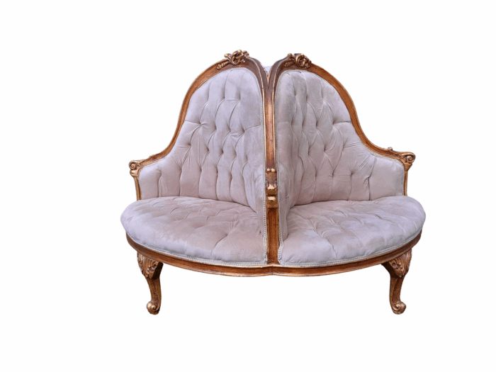 A 20th Century French Style Circular Gilt Wood Conversation Settee