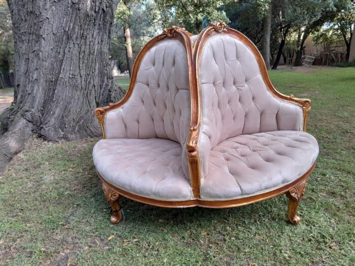 A 20th Century French Style Circular Gilt Wood Conversation Settee - Image 4