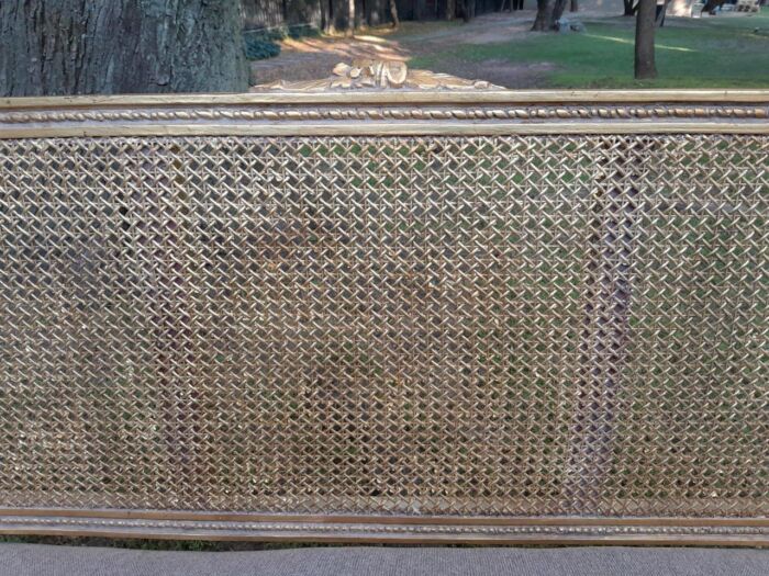 A French Style Hand-Gilded Bench / Settee With Rattan Back - Image 17