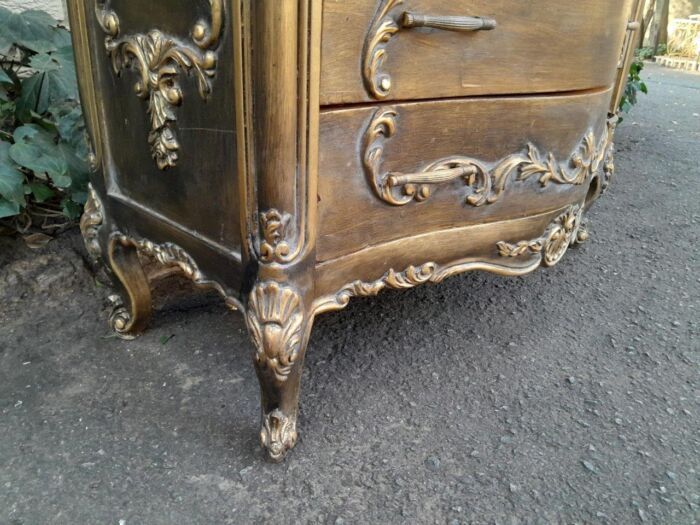 A French Style Ornate and Gilded Chest of Drawers with Marble Top - Image 7
