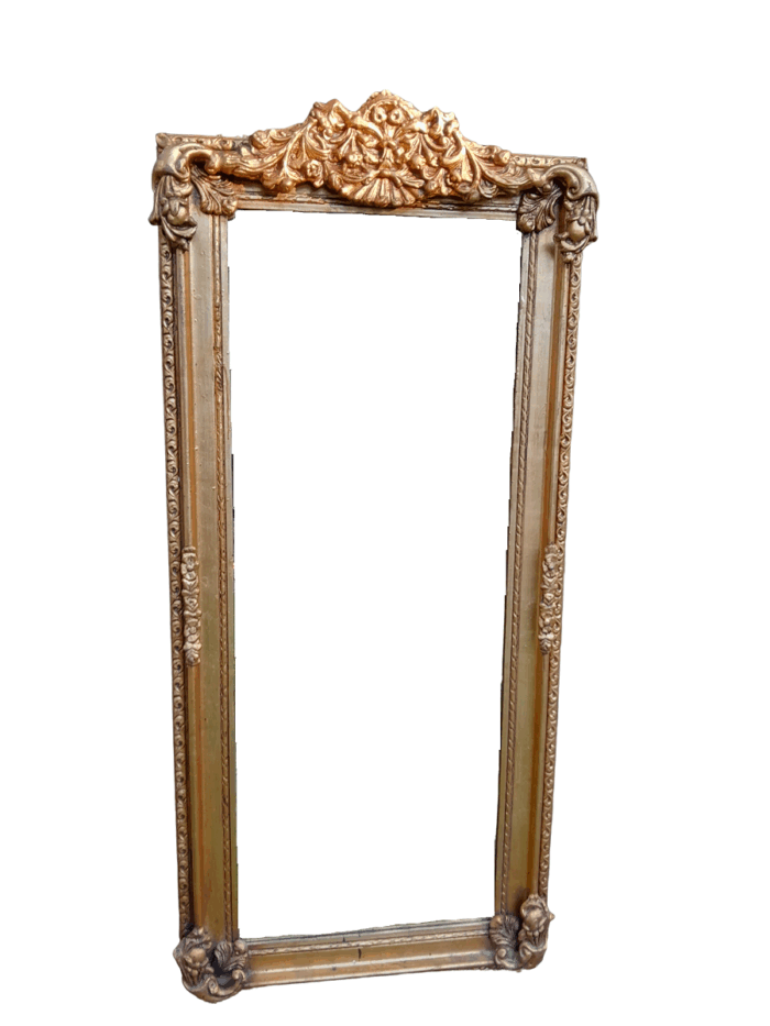 A French Style Ornately Carved and Gilded Bevelled Mirror