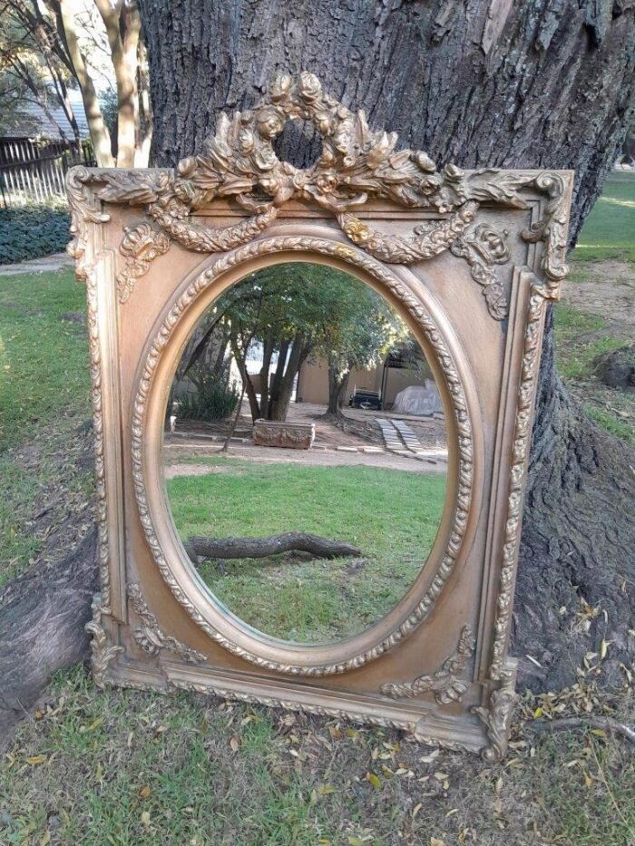 A French Rococo Style Ornately Carved & Gilded Bevelled Mirror - Image 2