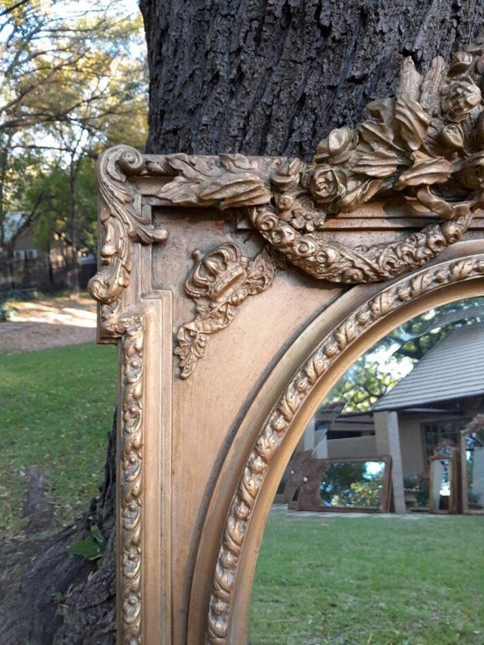 A French Rococo Style Ornately Carved & Gilded Bevelled Mirror - Image 6