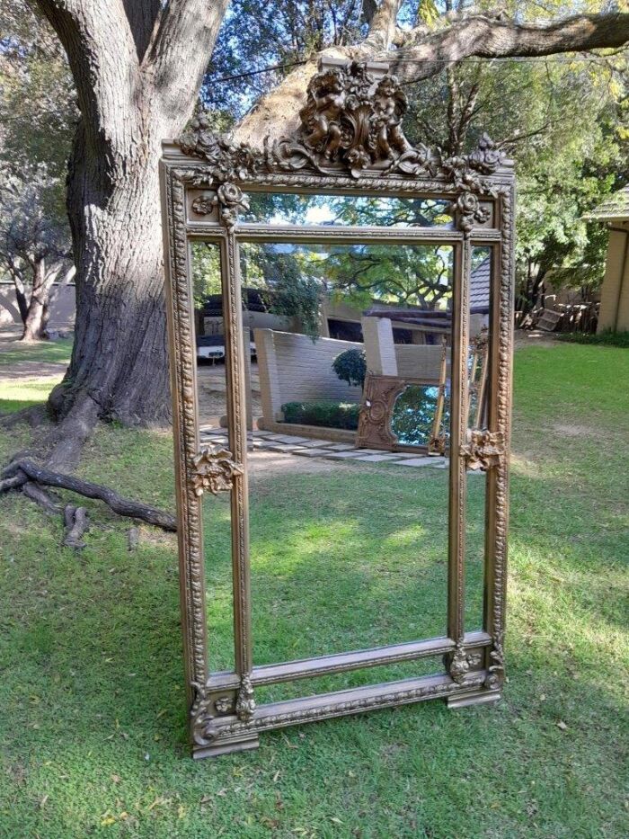 A French Rococo Style Ornately Carved & Gilded Large Bevelled Mirror - Image 5
