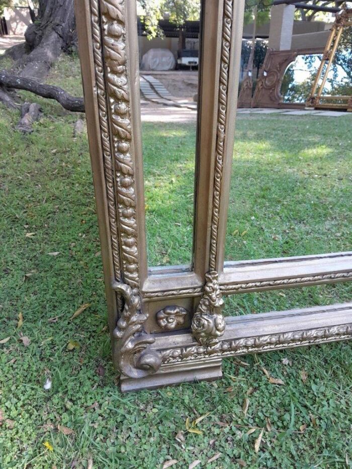 A French Rococo Style Ornately Carved & Gilded Large Bevelled Mirror - Image 6