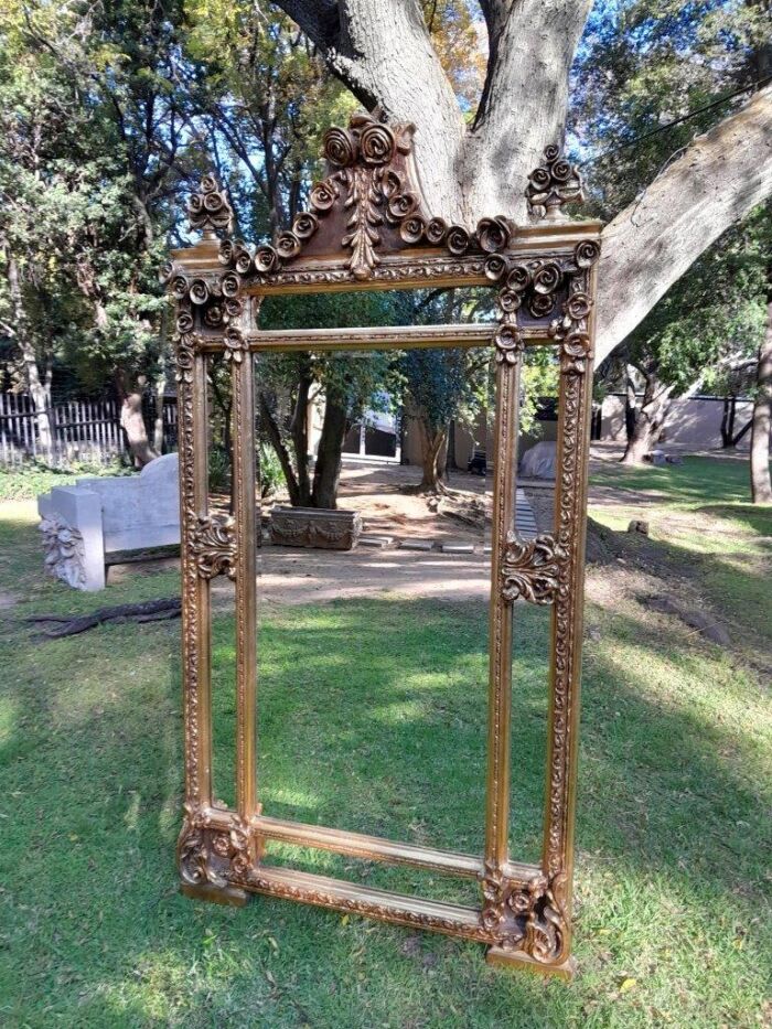 A French Rococo Style Ornately Carved & Gilded Bevelled Mirror - Image 4