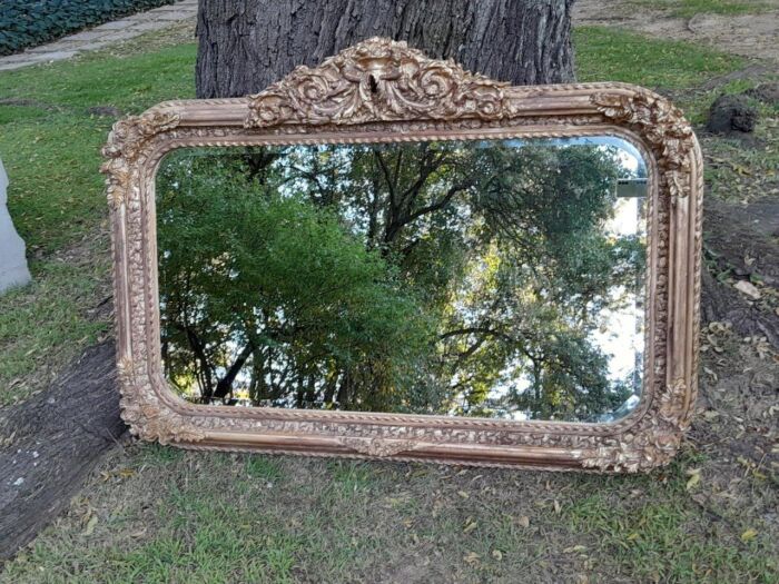 A French Rococo Style Ornately Carved & Gilded Bevelled Mirror - Image 2