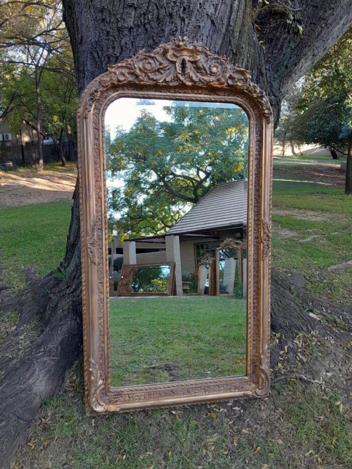 A French Rococo Style Ornately Carved & Gilded Bevelled Mirror - Image 2