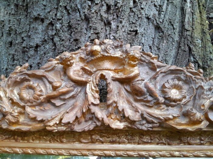 A French Rococo Style Ornately Carved & Gilded Bevelled Mirror - Image 7