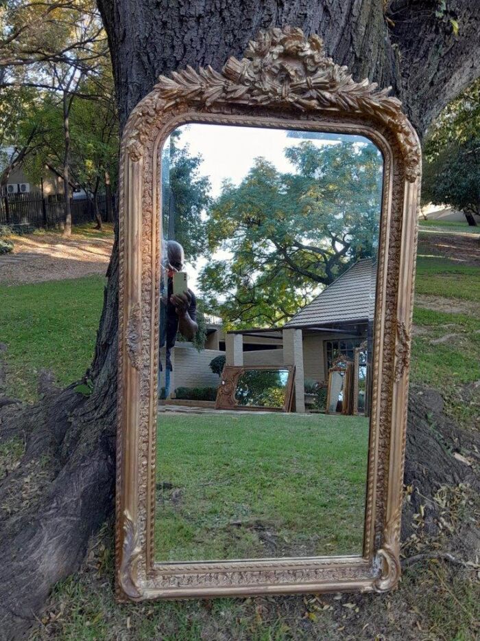 A French Rococo Style Ornately Carved & Gilded Bevelled Mirror - Image 8