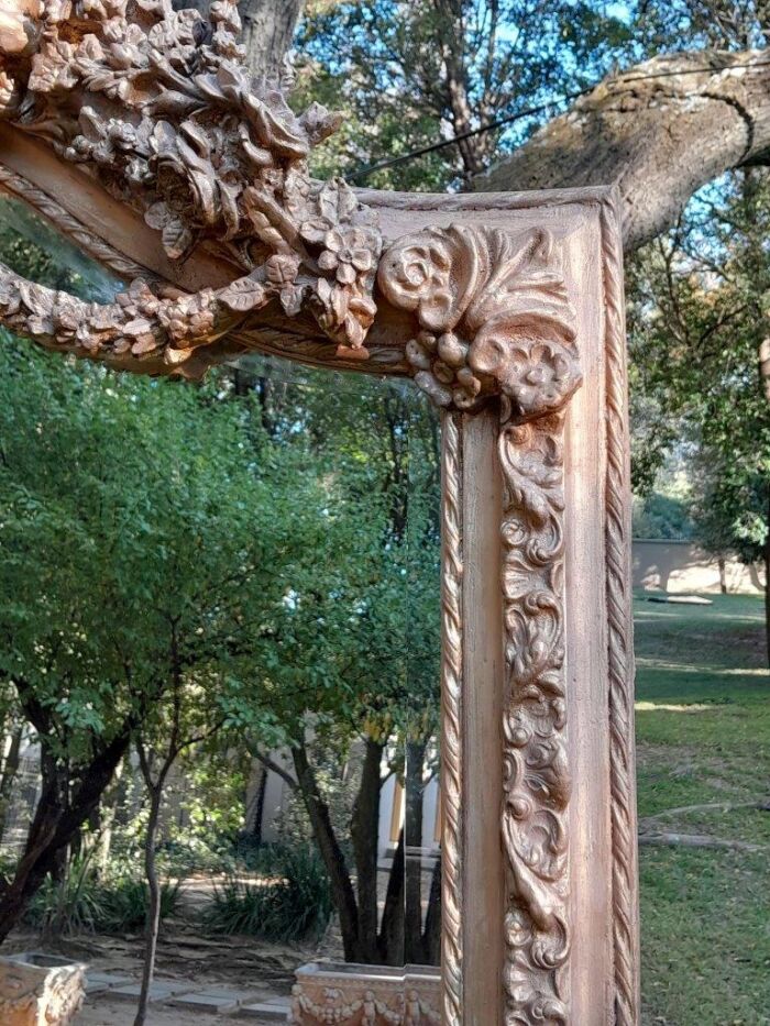 A French Rococo Style Ornately Carved & Gilded Bevelled Mirror - Image 5