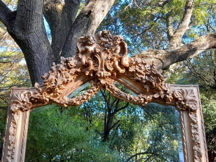 A French Rococo Style Ornately Carved & Gilded Bevelled Mirror - Image 6
