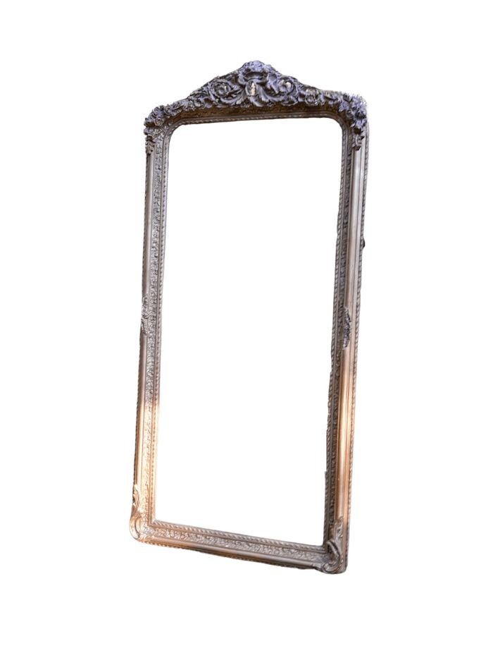 A French Rococo Style Ornately Carved & Gilded Bevelled Mirror