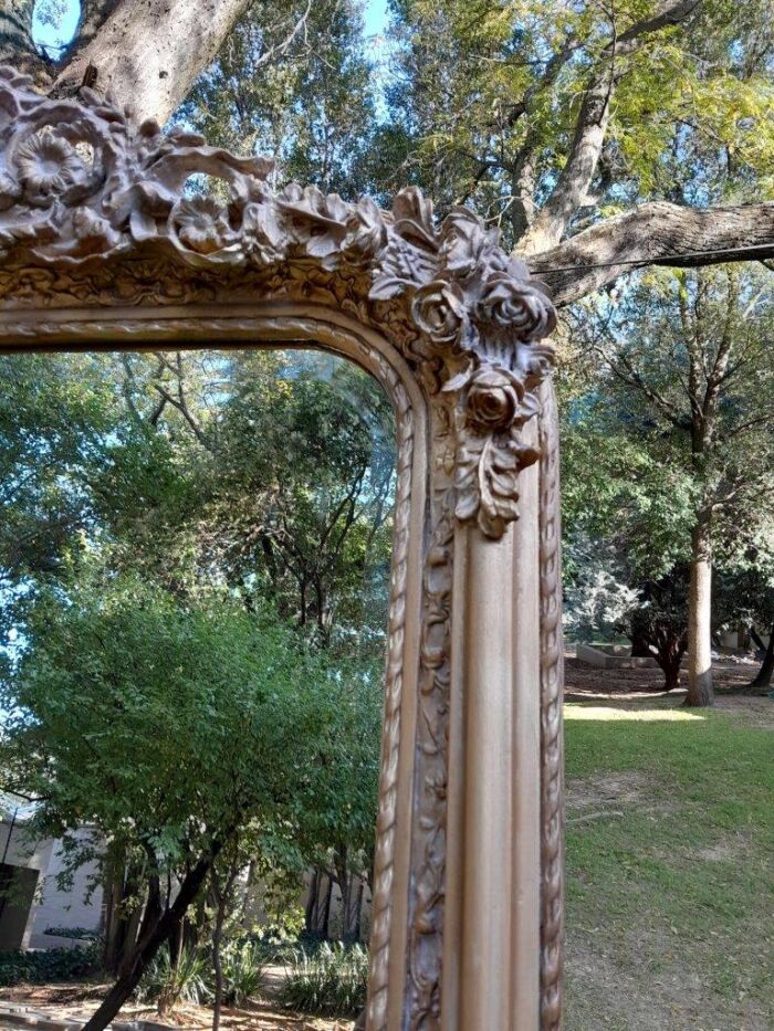 A French Rococo Style Ornately Carved & Gilded Bevelled Mirror - Image 5