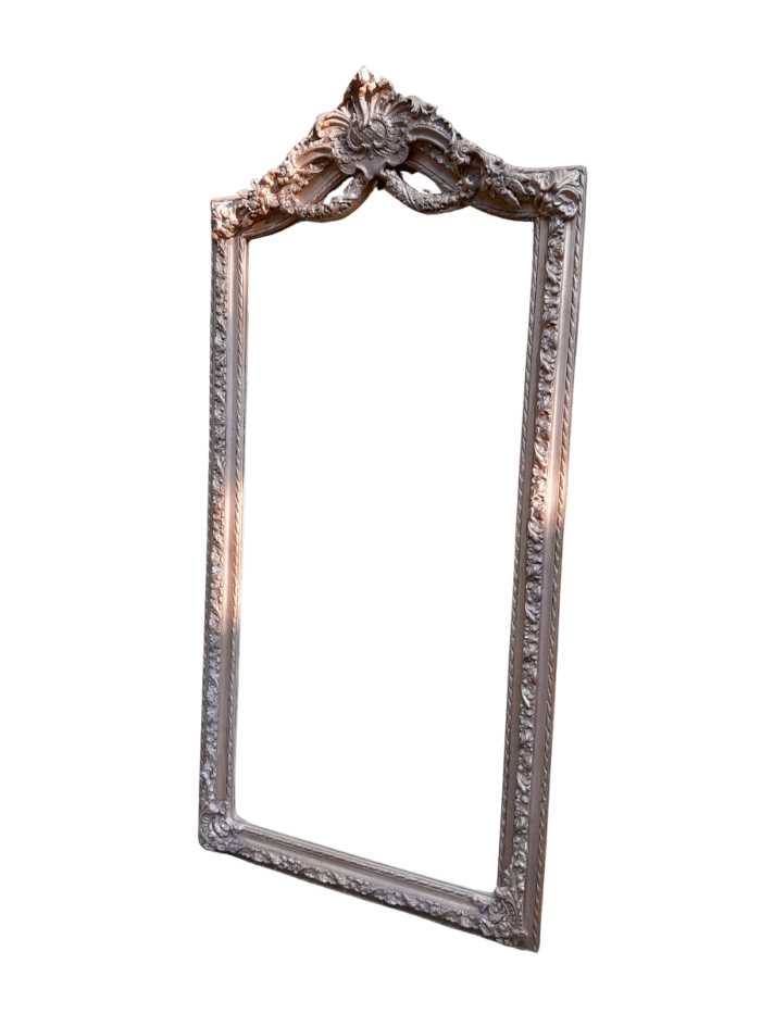 A French Rococo Style Ornately Carved & Gilded Bevelled Mirror