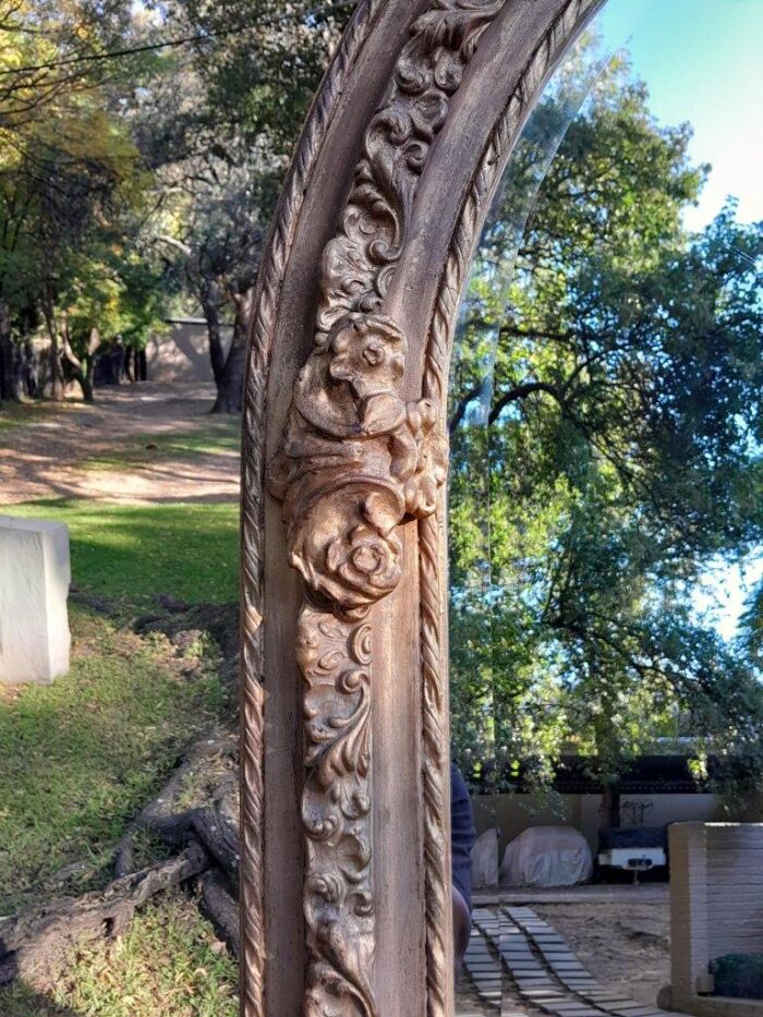 A French Rococo Style Ornately Carved & Gilded Bevelled Mirror - Image 6