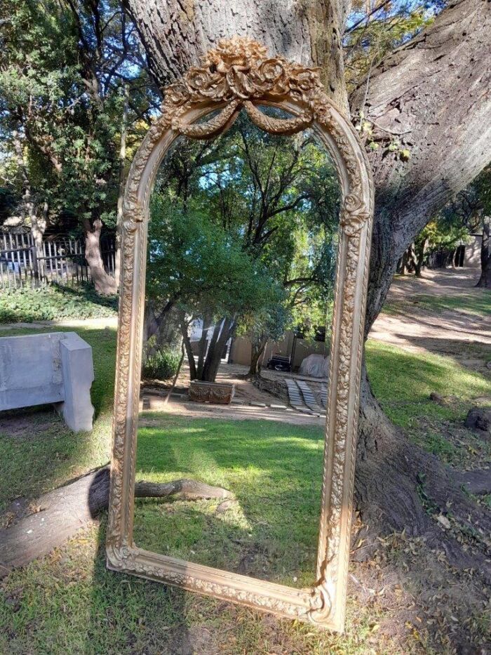 A French Rococo Style Ornately Carved & Gilded Bevelled Mirror - Image 3