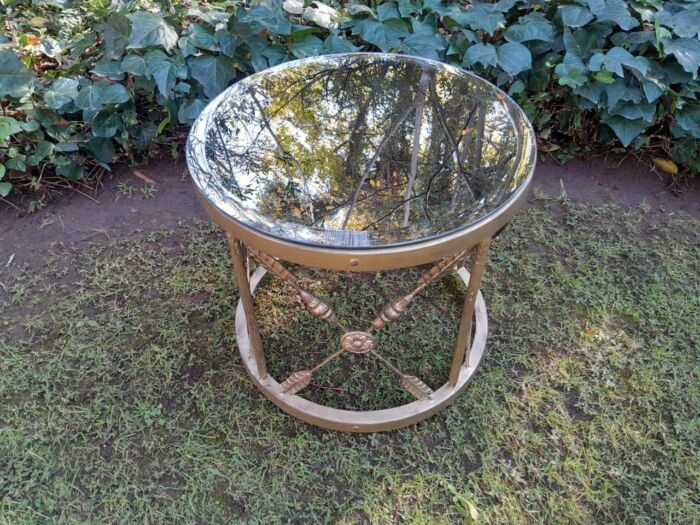 A Custom-made Gilt Metal Circulate Table with Bevelled Mirror - Image 3