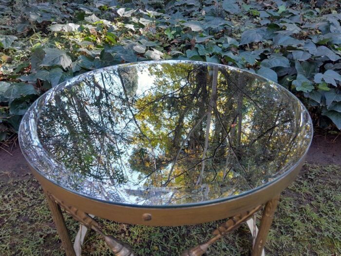 A Custom-made Gilt Metal Circulate Table with Bevelled Mirror - Image 7