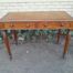 An Antique Circa 1880 Victorian Mahogany Writing Desk / Drinks Table With Leather Top 0n Original Castors