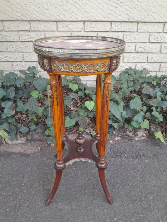 A 19th Century French Gilt and Walnut Gueridon Table with Marble With 'Pari /  France Certified Label Over One Hundred Year - Image 2