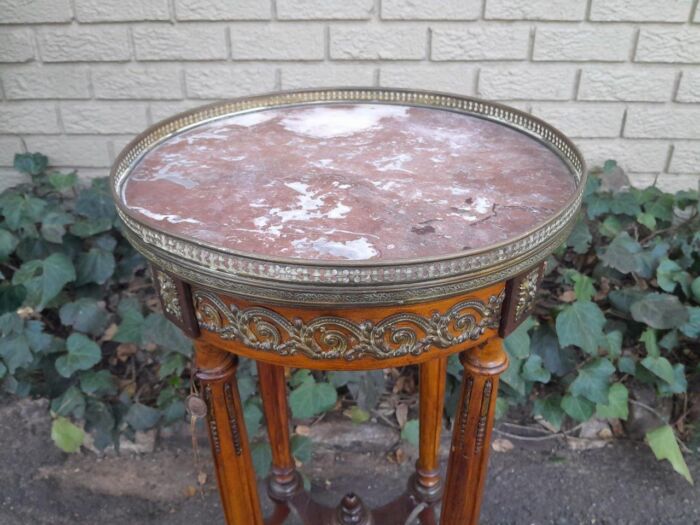 A 19th Century French Gilt and Walnut Gueridon Table with Marble With 'Pari /  France Certified Label Over One Hundred Year - Image 5