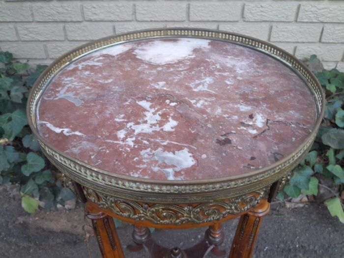 A 19th Century French Gilt and Walnut Gueridon Table with Marble With 'Pari /  France Certified Label Over One Hundred Year - Image 6