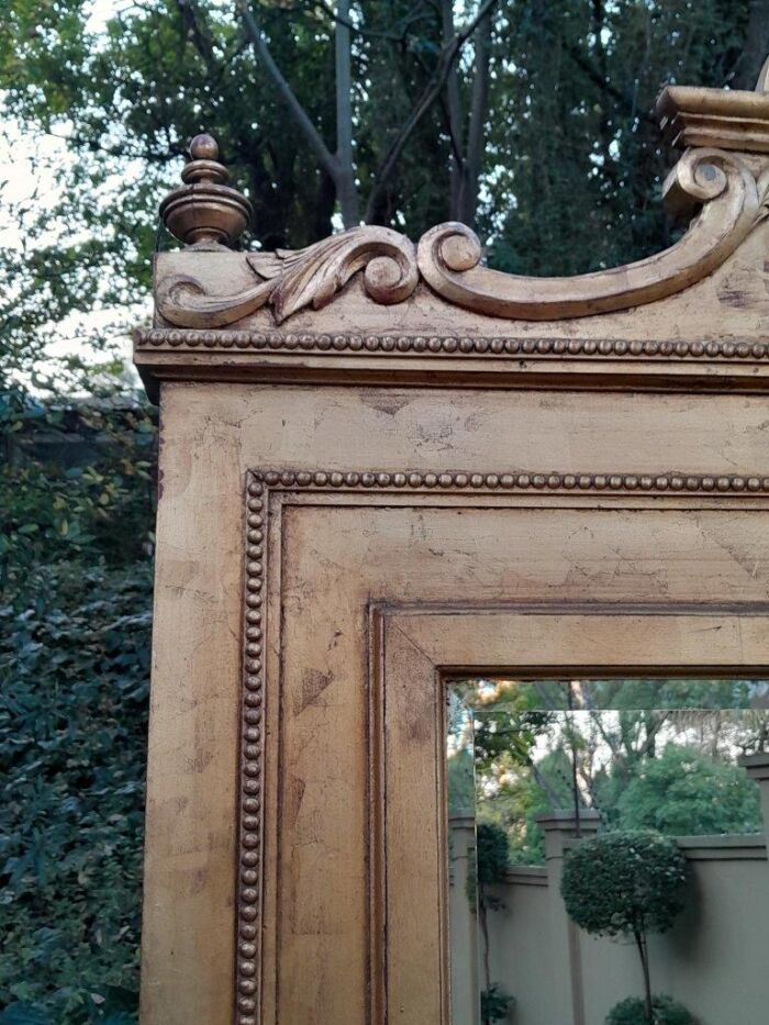 A Massive 20th Century French Style Ornately Carved and Gilded Bevelled Mirror - Image 7