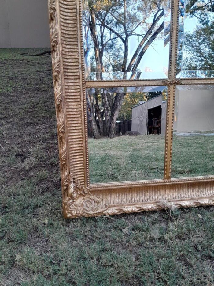 A French Style Heavily Carved and Gilded Framed Mirror with Bevelled Mirror Panes of Large Proportions - Image 7