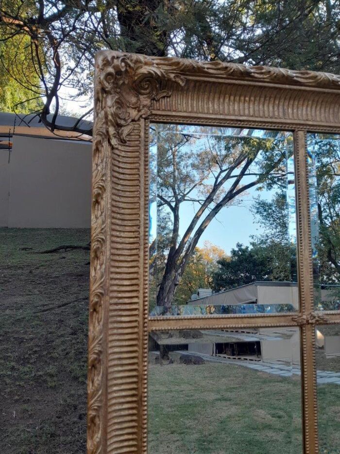 A French Style Heavily Carved and Gilded Framed Mirror with Bevelled Mirror Panes of Large Proportions - Image 8