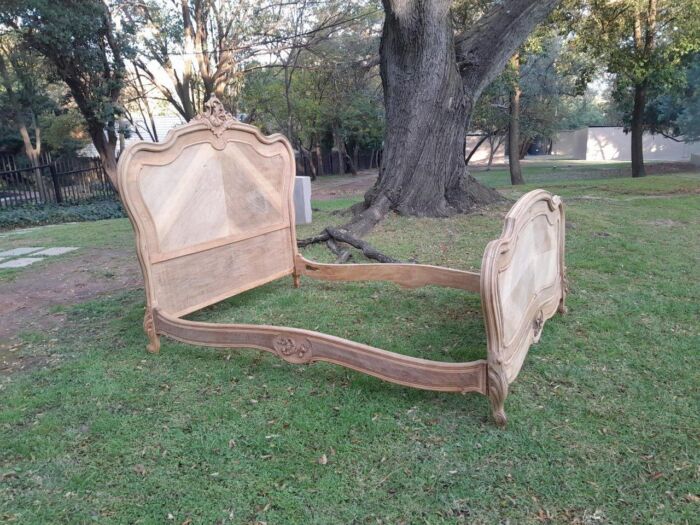 A 20TH Century Walnut Rococo Style Bed in a Contemporary Bleached Finish - Image 2