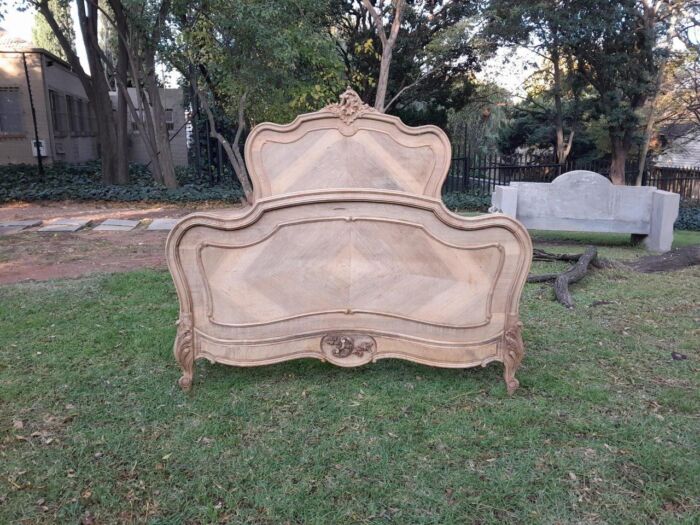A 20TH Century Walnut Rococo Style Bed in a Contemporary Bleached Finish - Image 5
