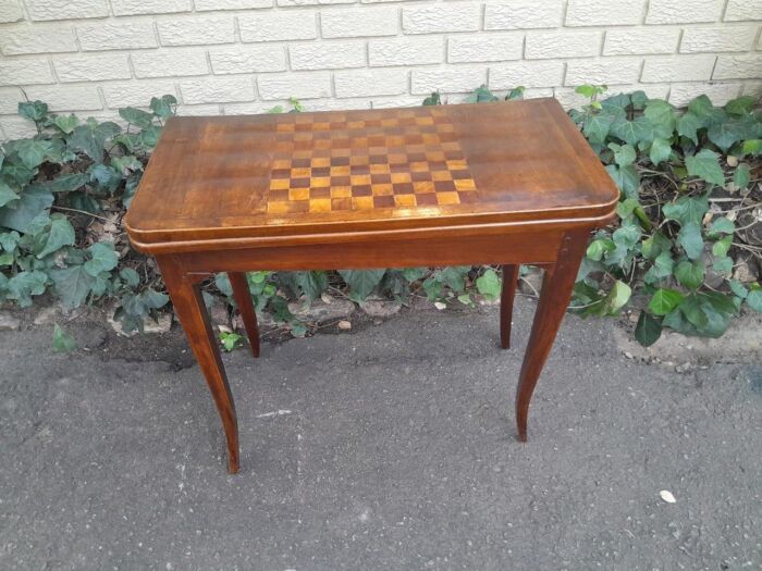 A 19th Century  French Walnut Chess And Games Table - Image 2