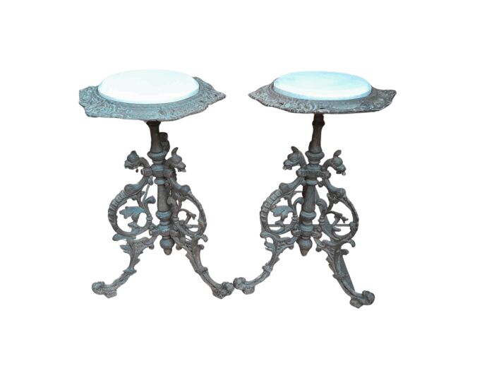 A 20th Century French Style Pair Of Cast-Iron Tables