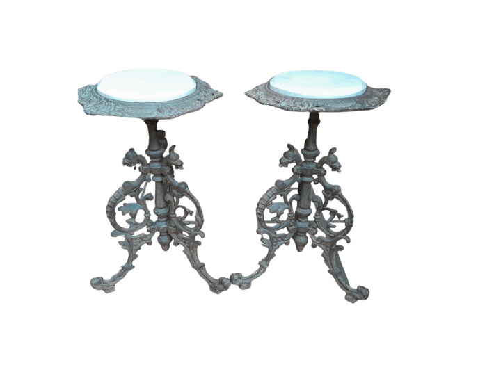 A 20th Century French Style Pair Of Cast-Iron Tables