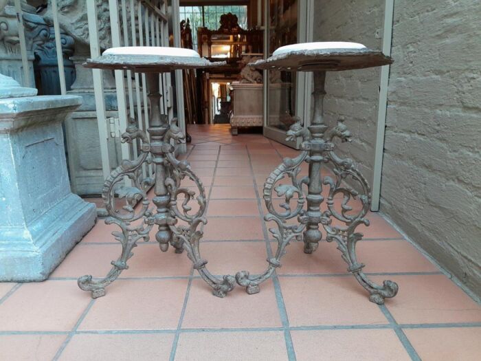 A 20th Century French Style Pair Of Cast-Iron Tables - Image 2