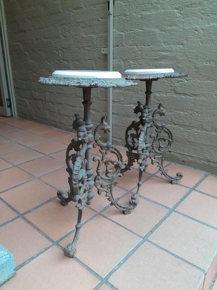 A 20th Century French Style Pair Of Cast-Iron Tables - Image 4