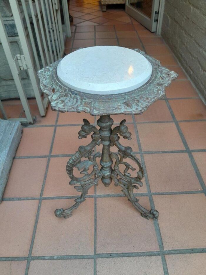 A 20th Century French Style Pair Of Cast-Iron Tables - Image 6