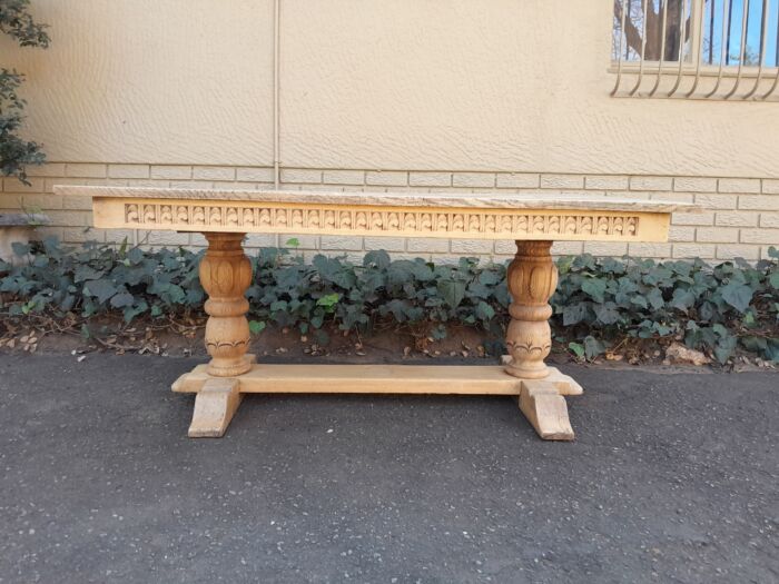 A 20th Century Oak Dining / Refectory / Entrance Table In A Contemporary Bleached Finish (Six Seater) - Image 2