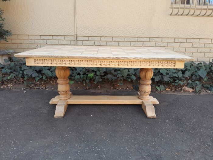 A 20th Century Oak Dining / Refectory / Entrance Table In A Contemporary Bleached Finish (Six Seater) - Image 3
