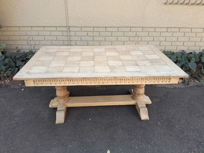 A 20th Century Oak Dining / Refectory / Entrance Table In A Contemporary Bleached Finish (Six Seater) - Image 5
