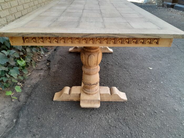 A 20th Century Oak Dining / Refectory / Entrance Table In A Contemporary Bleached Finish (Six Seater) - Image 9