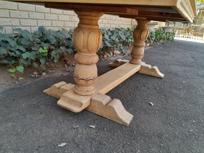 A 20th Century Oak Dining / Refectory / Entrance Table In A Contemporary Bleached Finish (Six Seater) - Image 10