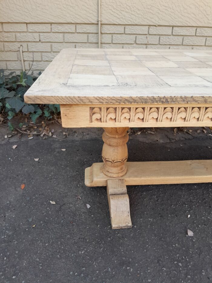 A 20th Century Oak Dining / Refectory / Entrance Table In A Contemporary Bleached Finish (Six Seater) - Image 13