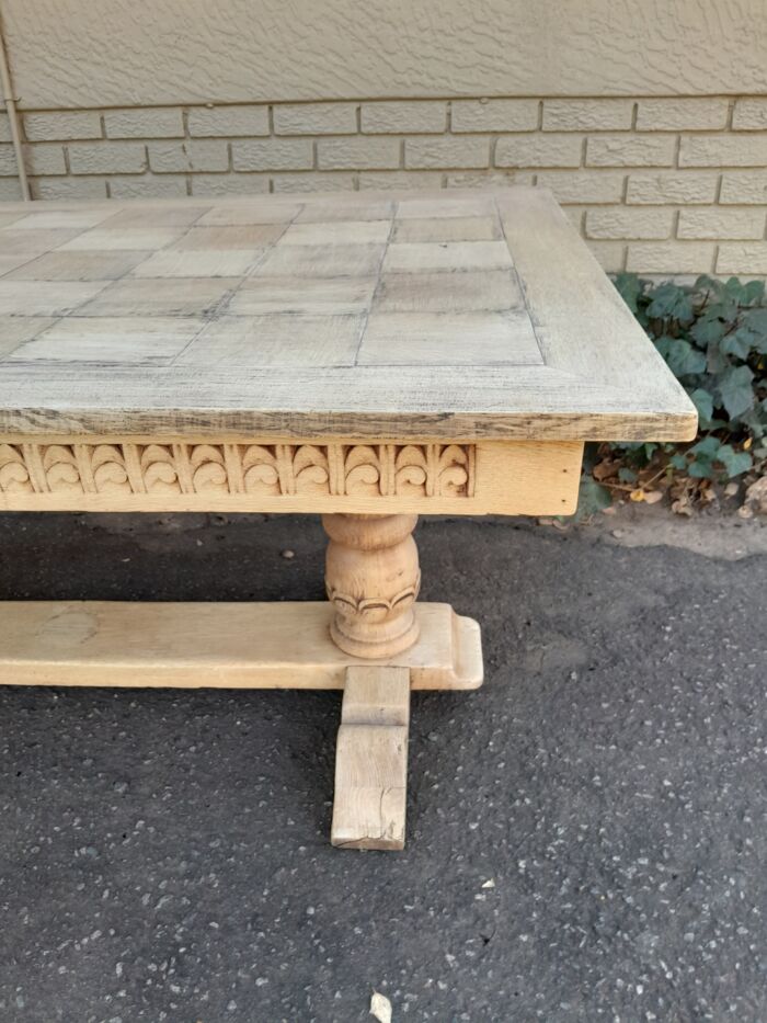 A 20th Century Oak Dining / Refectory / Entrance Table In A Contemporary Bleached Finish (Six Seater) - Image 12