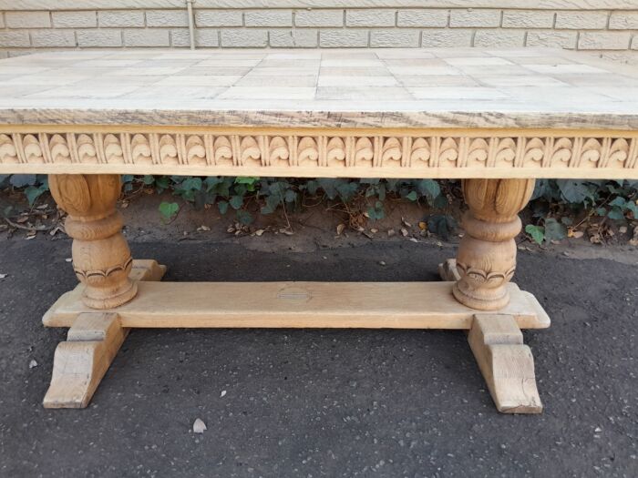 A 20th Century Oak Dining / Refectory / Entrance Table In A Contemporary Bleached Finish (Six Seater) - Image 11