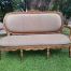A 19TH Century Circa 1880 French Carved  Giltwood  Settee Upholstered In A Contemporary Hessian Fabric 