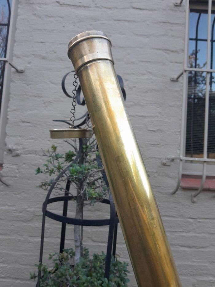 An Early 20th Century English British Ross Brass And Teak Refractor Telescope On Brass And Teak And Brass Base - Image 7